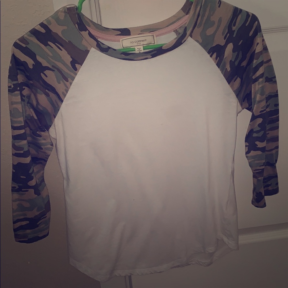 A white camo mid sleeve shirt